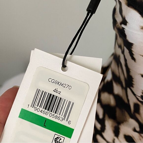 Calvin Klein Women's Animal Print Ruched Tummy Control Tankini Top Size L - Picture 6 of 6